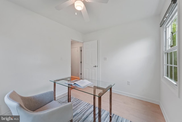 2818 Spiral Ln, Bowie, MD 20715 - office with light wood-style flooring and ceiling fan