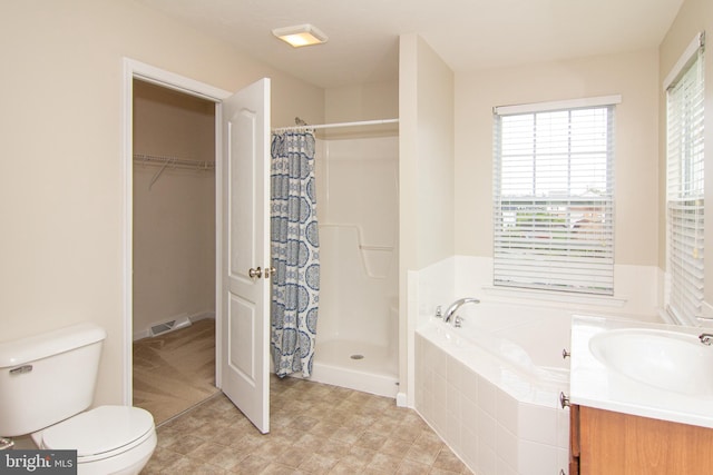 43 Oak Crest Ct, Hanover, PA 17331 - full bathroom with a stall shower, a garden tub, a spacious closet, and vanity