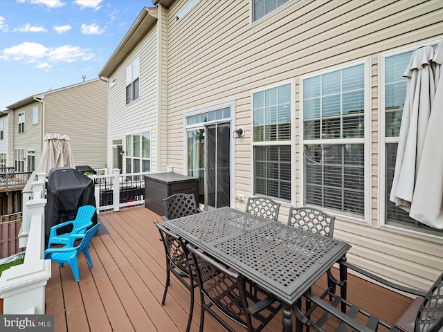 876 Nancy Lynn Ln, Arnold, MD 21012 - wooden terrace featuring outdoor dining area and grilling area