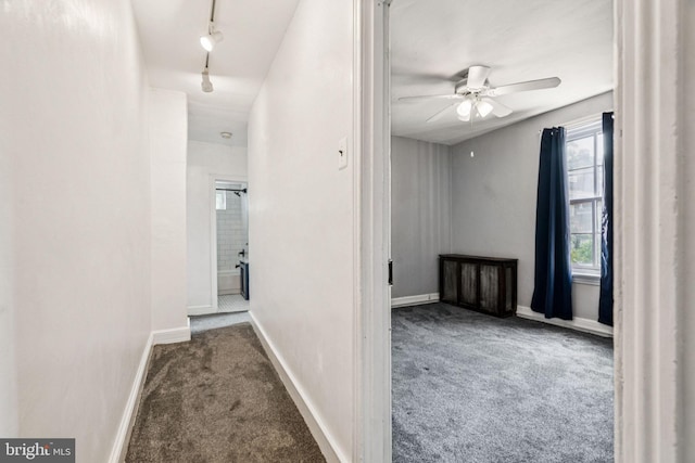 6022 Mccallum St, Philadelphia, PA 19144 - hall with carpet floors and track lighting