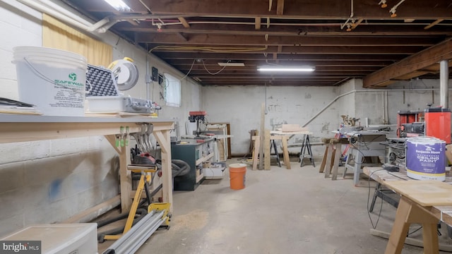 1226 Brownsville Rd, Feasterville Trevose, PA 19053 - unfinished below grade area with a workshop area