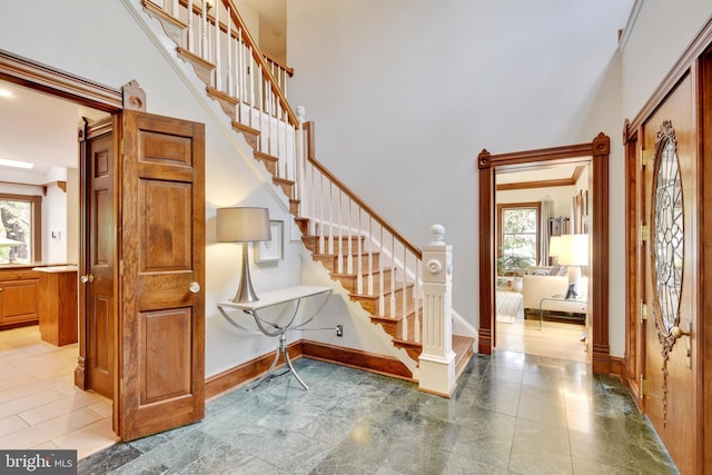 307 Shadow Walk, Falls Church, VA 22046 - stairway featuring healthy amount of natural light and a high ceiling