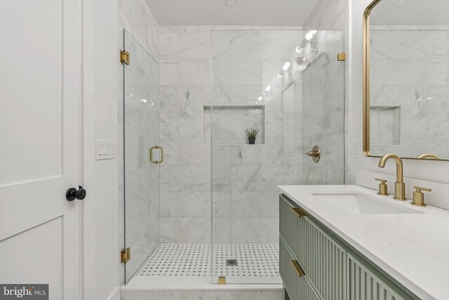 4308 4th St NW, Washington, DC 20011 - full bathroom featuring a shower stall and vanity