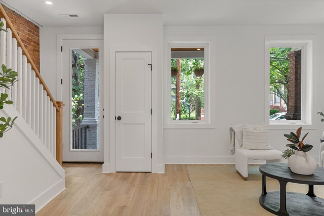 4308 4th St NW, Washington, DC 20011 - foyer entrance with stairway and light wood finished floors