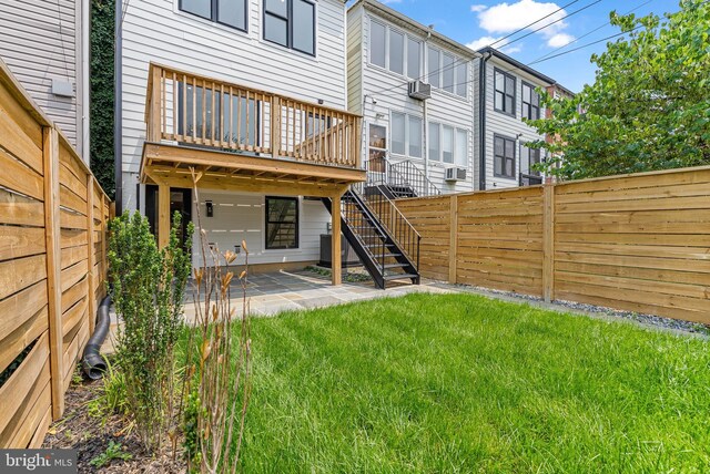 4308 4th St NW, Washington, DC 20011 - back of house featuring a patio area, a fenced backyard, stairs, and a deck