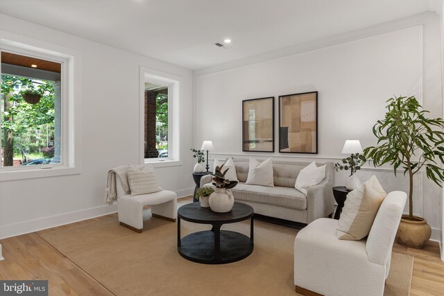 4308 4th St NW, Washington, DC 20011 - living room featuring healthy amount of natural light, wood finished floors, and recessed lighting