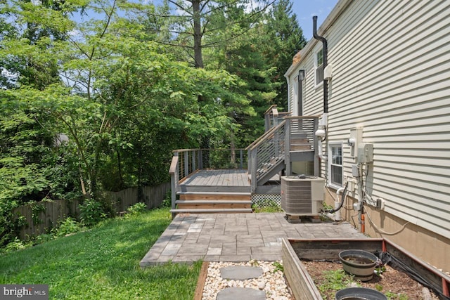 7012 Vantage Dr, Alexandria, VA 22306 - fenced backyard featuring a patio and a deck