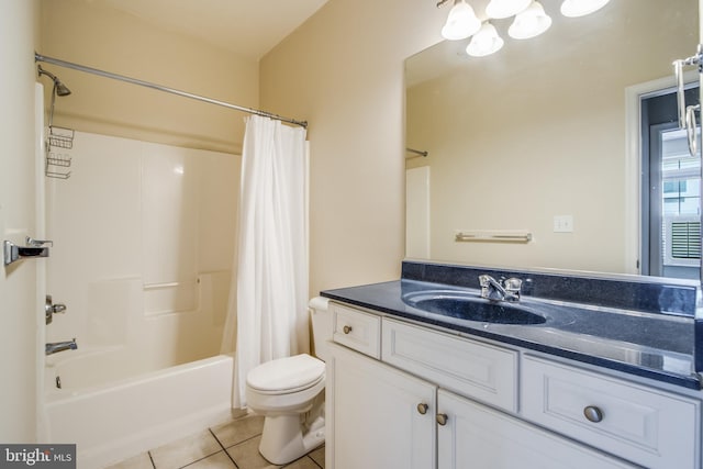 19967 Sandy Bottom Cir Unit 103, Rehoboth Beach, DE 19971 - full bath featuring tile patterned floors, shower / bath combo, vanity, and a chandelier