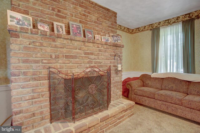 8029 Molly Pitcher Hwy, Shippensburg, PA 17257 - carpeted living area featuring a wainscoted wall