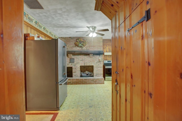 8029 Molly Pitcher Hwy, Shippensburg, PA 17257 - hall featuring a textured ceiling and brick wall