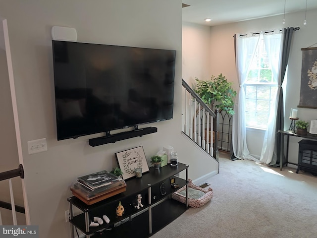 18316 Reaper Hill Ct, Triangle, VA 22172 - carpeted living area with stairs
