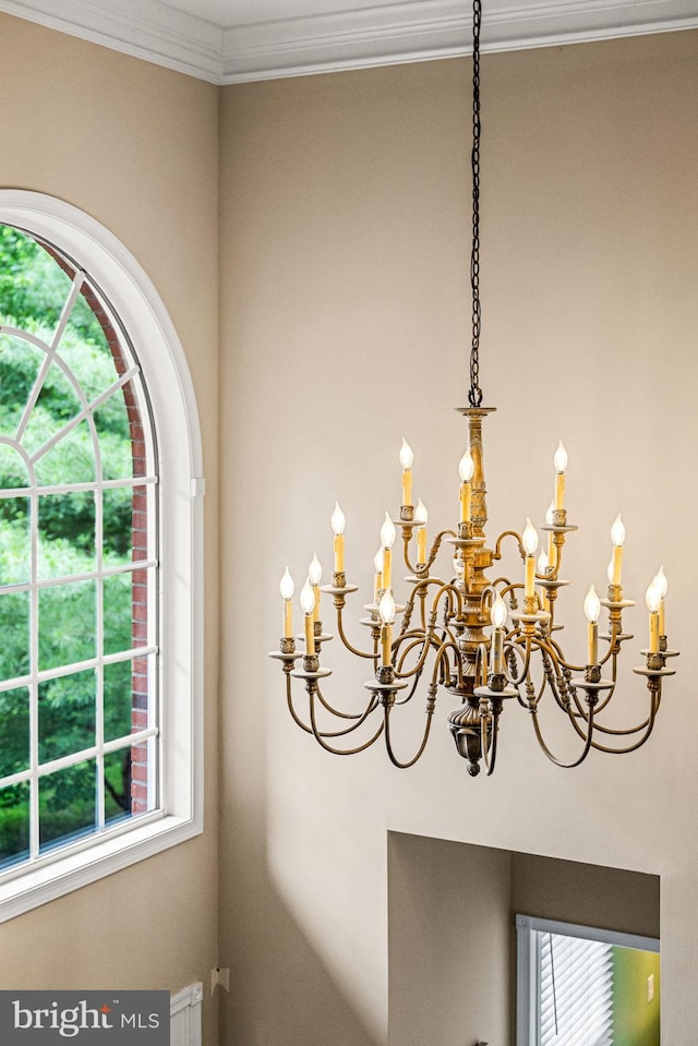 1 Ralph Marsh Dr, Glen Mills, PA 19342 - detailed view of a chandelier and ornamental molding