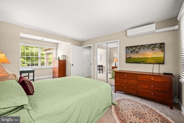 1 Ralph Marsh Dr, Glen Mills, PA 19342 - bedroom with an AC wall unit, carpet flooring, and a closet