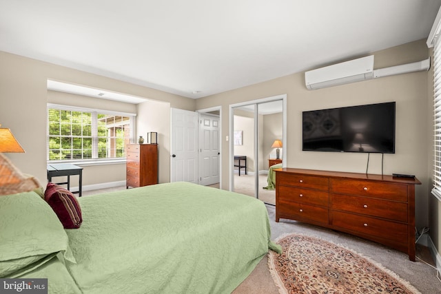 1 Ralph Marsh Dr, Glen Mills, PA 19342 - bedroom with a wall mounted AC, carpet floors, and a closet