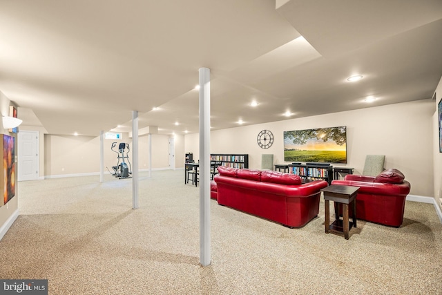 1 Ralph Marsh Dr, Glen Mills, PA 19342 - carpeted living area with baseboards and recessed lighting