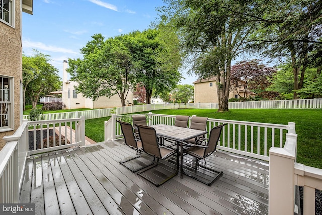 1 Ralph Marsh Dr, Glen Mills, PA 19342 - wooden deck featuring outdoor dining space and a fenced backyard