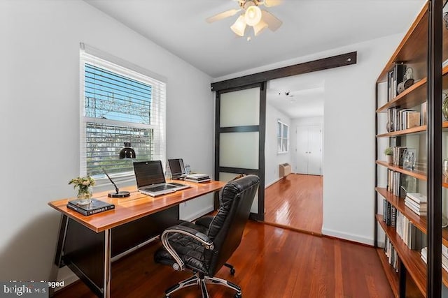 733 S Fayette St, Alexandria, VA 22314 - office space featuring healthy amount of natural light, dark wood-type flooring, and ceiling fan