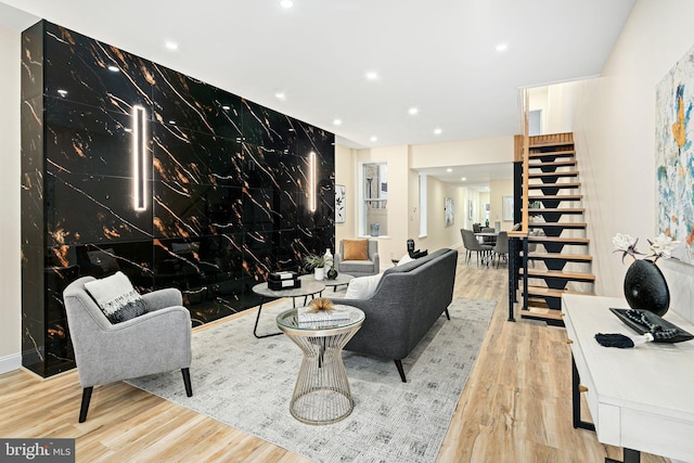 2617 E Norris St, Philadelphia, PA 19125 - living area featuring wood finished floors and recessed lighting