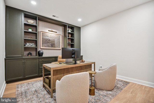 41550 Hepatica Ct, Ashburn, VA 20148 - office with light wood-style flooring and recessed lighting