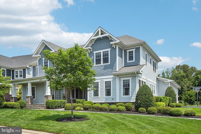 41550 Hepatica Ct, Ashburn, VA 20148 - craftsman-style house with a front yard and covered porch