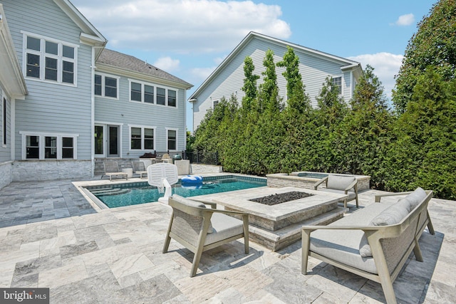 41550 Hepatica Ct, Ashburn, VA 20148 - swimming pool with a fire pit and a patio