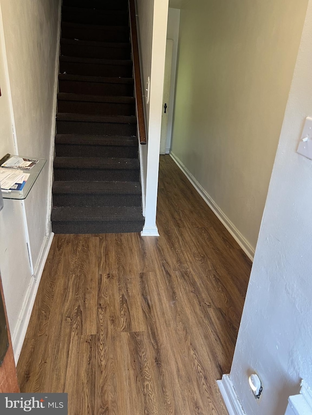 846 Windermere Ave, Drexel Hill, PA 19026 - staircase with wood finished floors and baseboards