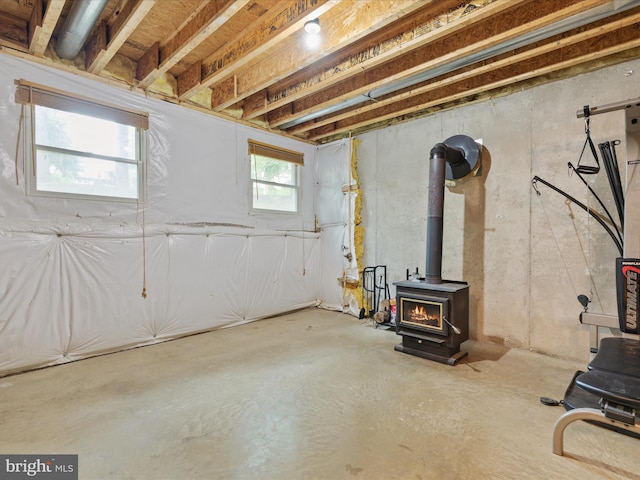 237 Lakeview Dr, Cross Junction, VA 22625 - basement with a wood stove
