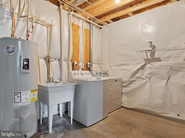 237 Lakeview Dr, Cross Junction, VA 22625 - washroom featuring electric water heater and independent washer and dryer