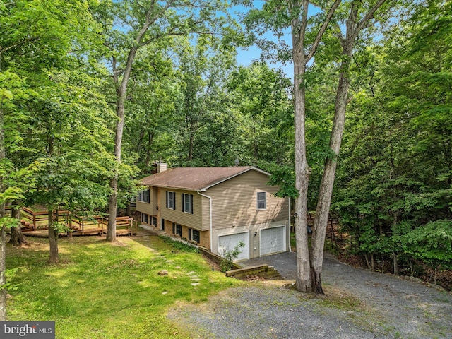 237 Lakeview Dr, Cross Junction, VA 22625 - view of front of property with driveway, a chimney, and an attached garage