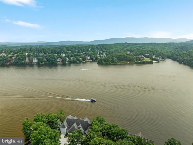 237 Lakeview Dr, Cross Junction, VA 22625 - aerial view of a heavily wooded area and a water and mountain view