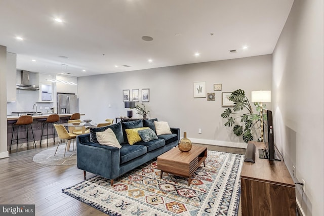625 Park Rd NW Unit 206, Washington, DC 20010 - living room featuring wood finished floors and recessed lighting