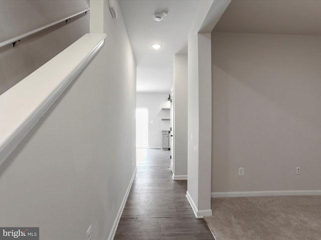 76 Diving Scaup Rd, Hedgesville, WV 25427 - hallway with wood finished floors and recessed lighting