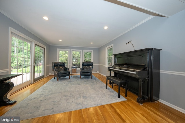 840 Old State Rd, Berwyn, PA 19312 - sitting room featuring ornamental molding, light wood-style floors, and recessed lighting
