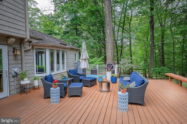 840 Old State Rd, Berwyn, PA 19312 - wooden terrace featuring an outdoor hangout area