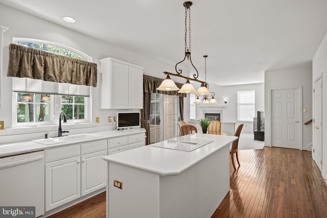 6 Shadybrook Rd, Mullica Hill, NJ 08062 - kitchen with white dishwasher, electric cooktop, a center island, healthy amount of natural light, and recessed lighting
