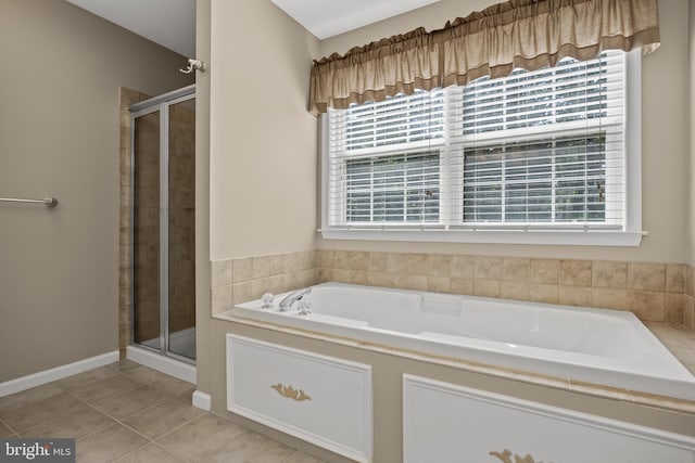 6 Shadybrook Rd, Mullica Hill, NJ 08062 - full bath featuring a stall shower, a bath, and tile patterned flooring