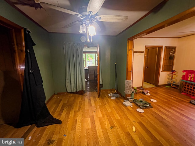 430 Bayard St, Kane, PA 16735 - unfurnished bedroom featuring wood finished floors and ceiling fan