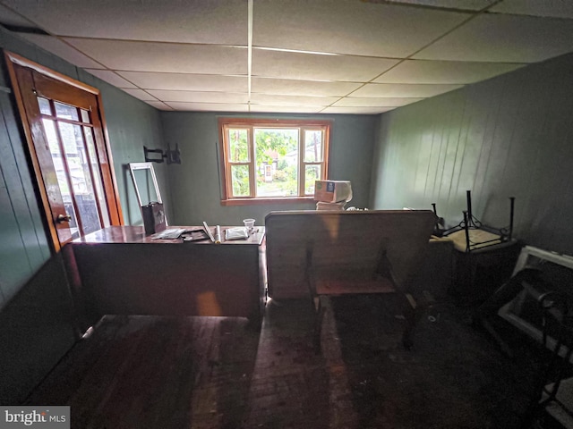 430 Bayard St, Kane, PA 16735 - office space with plenty of natural light, wooden walls, and a drop ceiling