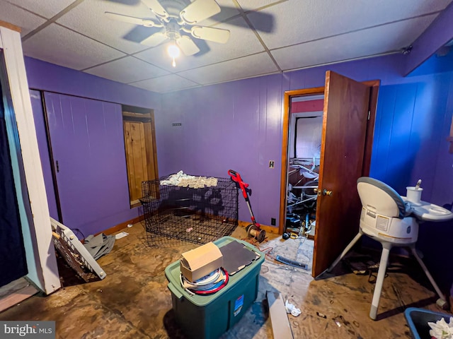 430 Bayard St, Kane, PA 16735 - bedroom with a paneled ceiling and a ceiling fan