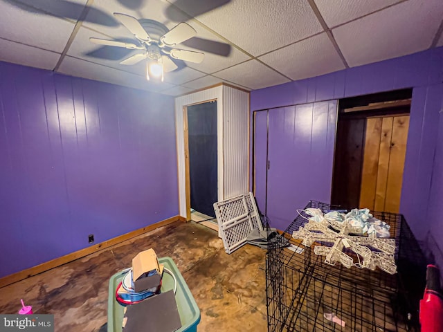430 Bayard St, Kane, PA 16735 - unfurnished bedroom featuring a drop ceiling and a ceiling fan