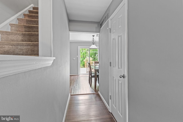 701 Hunters Run, Perkasie, PA 18944 - hallway featuring dark wood finished floors and stairway