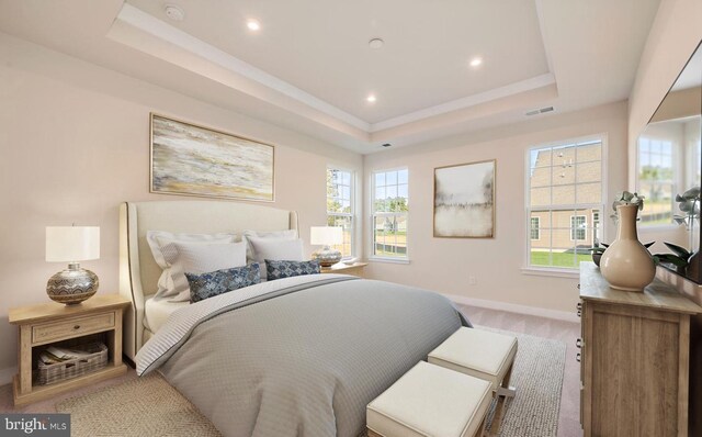 237 Hidden Acres Ln, Moorestown, NJ 08057 - bedroom featuring a raised ceiling, recessed lighting, and carpet floors