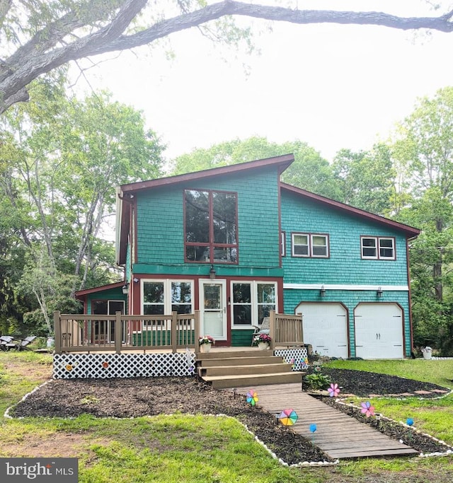 99 Old Main Shore Rd, Barnegat, NJ 08005 - view of front of property featuring a garage and a deck