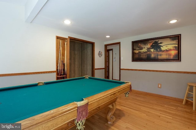 99 Old Main Shore Rd, Barnegat, NJ 08005 - recreation room featuring recessed lighting, wood finished floors, and billiards table