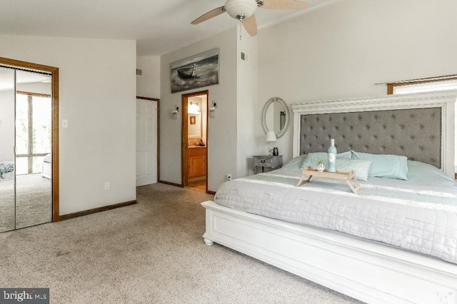 99 Old Main Shore Rd, Barnegat, NJ 08005 - carpeted bedroom featuring ensuite bath and ceiling fan