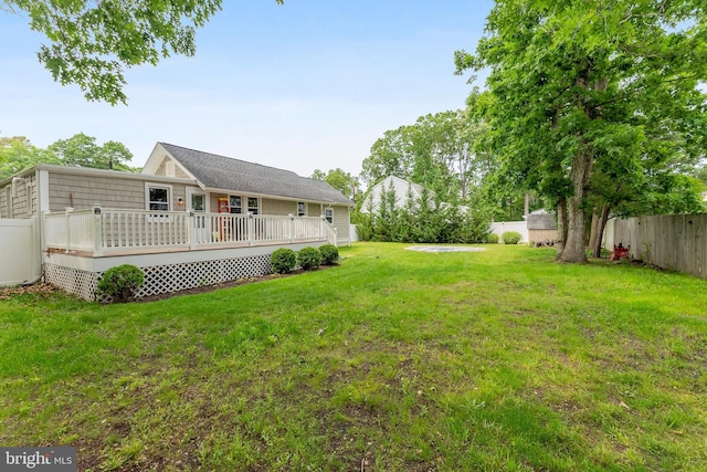 122 Carver Ave, Egg Harbor Township, NJ 08234 - fenced backyard with a wooden deck