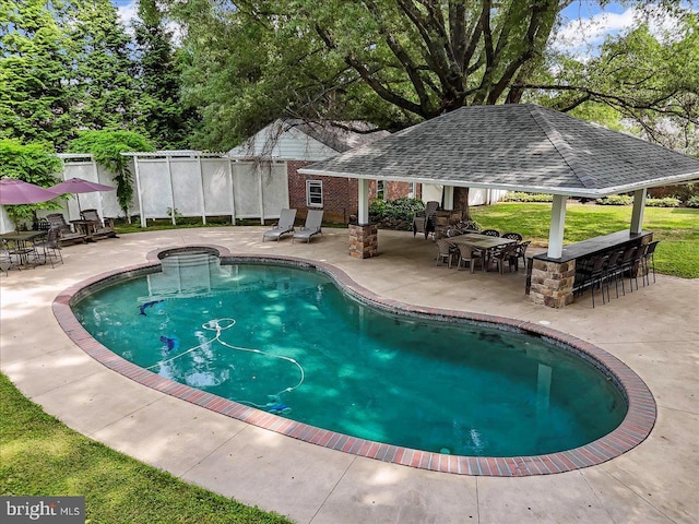 136 Schoolhouse Ln, Glen Mills, PA 19342 - outdoor pool featuring a patio and a gazebo