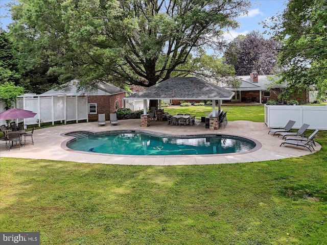 136 Schoolhouse Ln, Glen Mills, PA 19342 - outdoor pool featuring a gazebo and a patio area