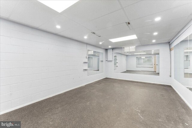 136 Schoolhouse Ln, Glen Mills, PA 19342 - empty room with recessed lighting, carpet, and a paneled ceiling