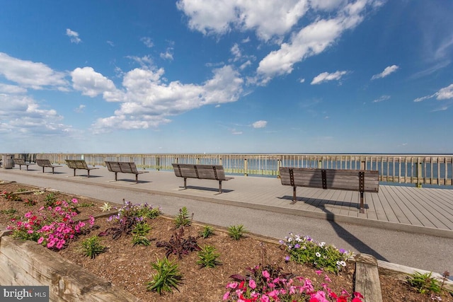3816 Chesapeake Beach Rd, Chesapeake Beach, MD 20732 - surrounding community with a deck with water view and outdoor lounge area